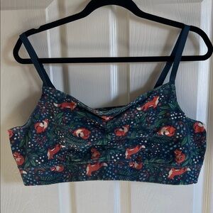 Duluth Trading Co Fox Print Sports Bra - Blue and Green